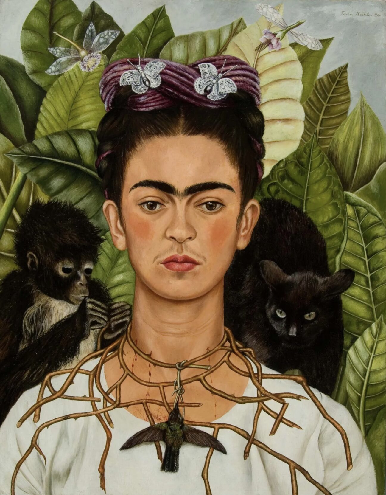 Self-Portrait With Thorn Necklace and Hummingbird, 1940 by Frida Kahlo