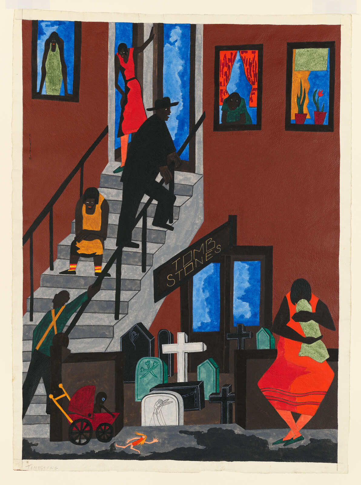 Tombstones, 1942 by Jacob Lawrence