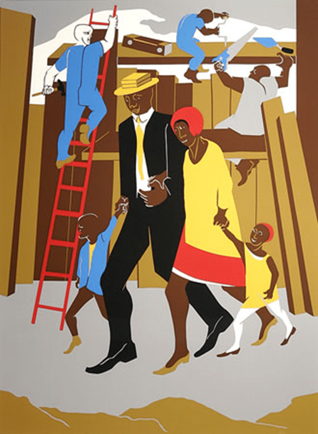 The Builders (Family), 1974 by Jacob Lawrence