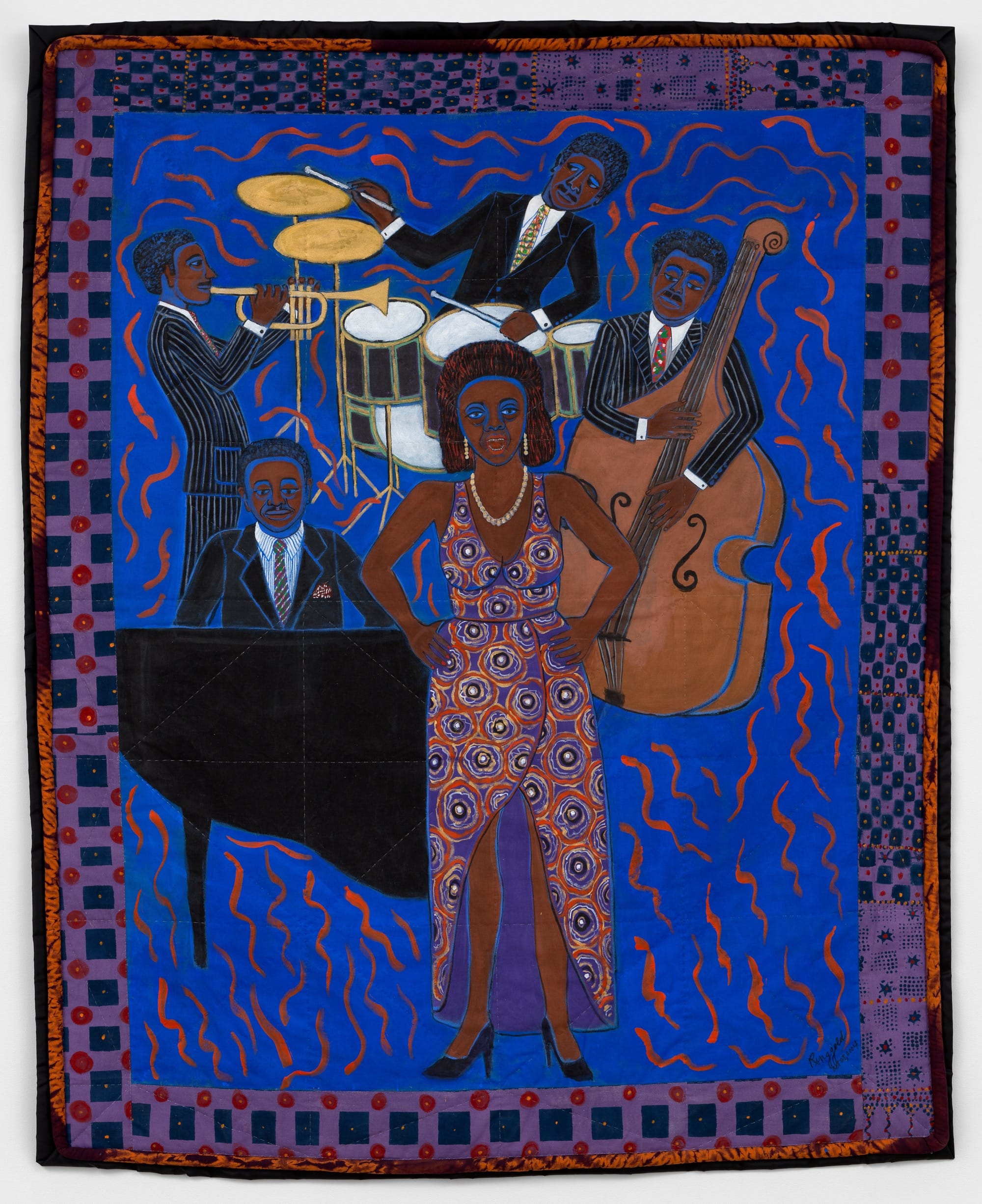 Jazz Stories: Mama Can Sing, Papa Can Blow #8: Don't Wanna Love You, 2004 by Faith Ringgold